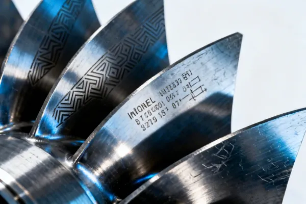 Permanent identification marking on aerospace turbine component