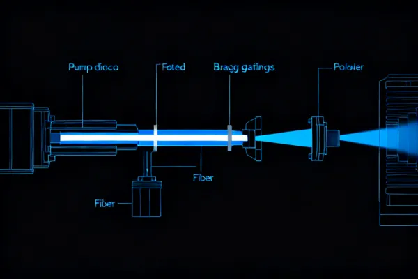 Fiber laser architecture schematic with key optical components labeled